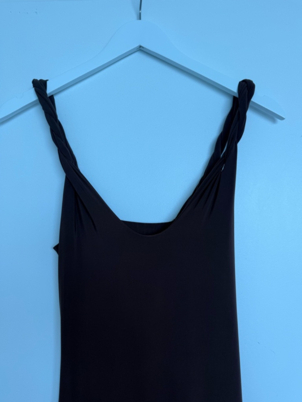 Twisted Strap Brown Midi Dress
